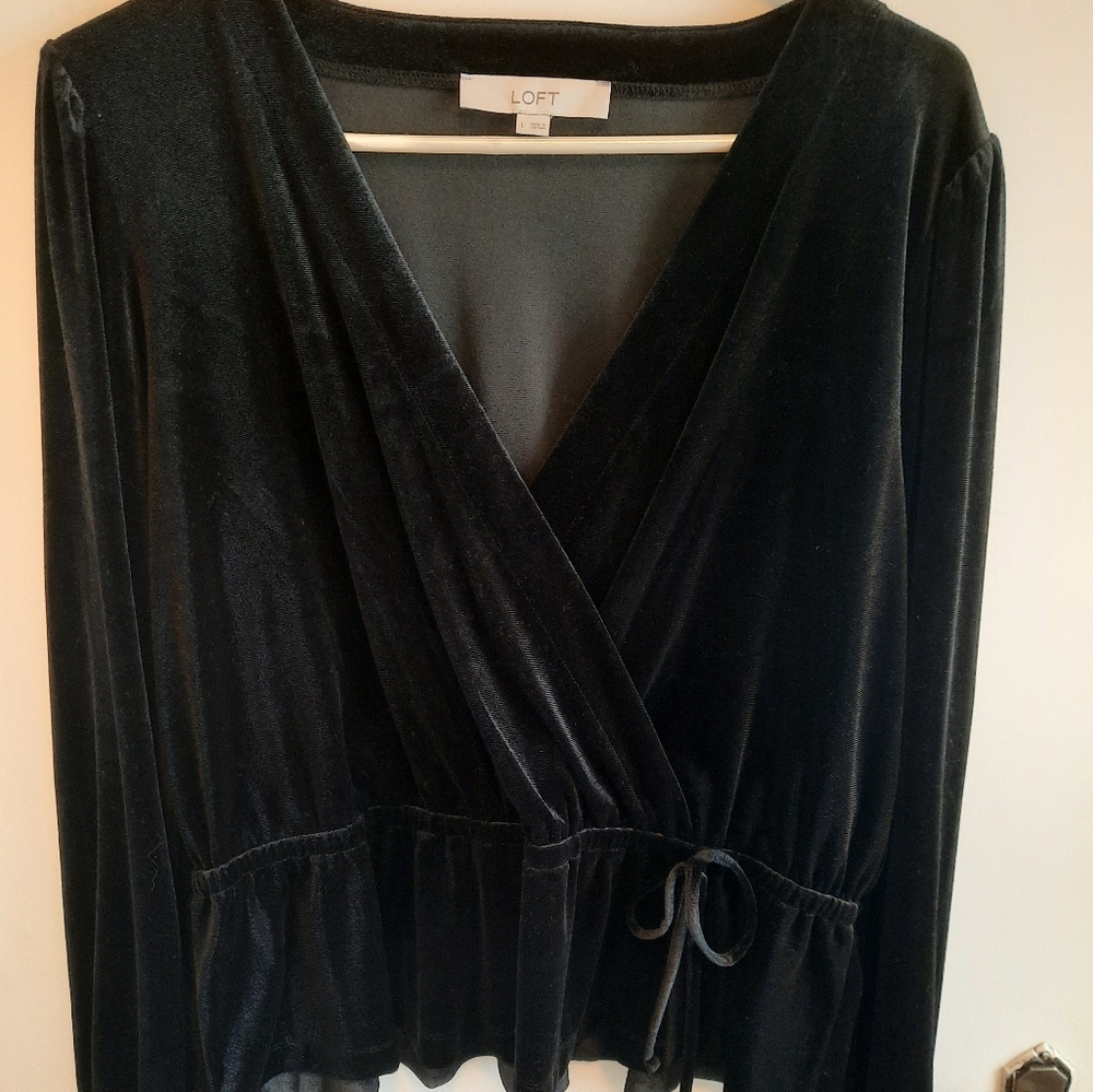 Velvet top, black, size large